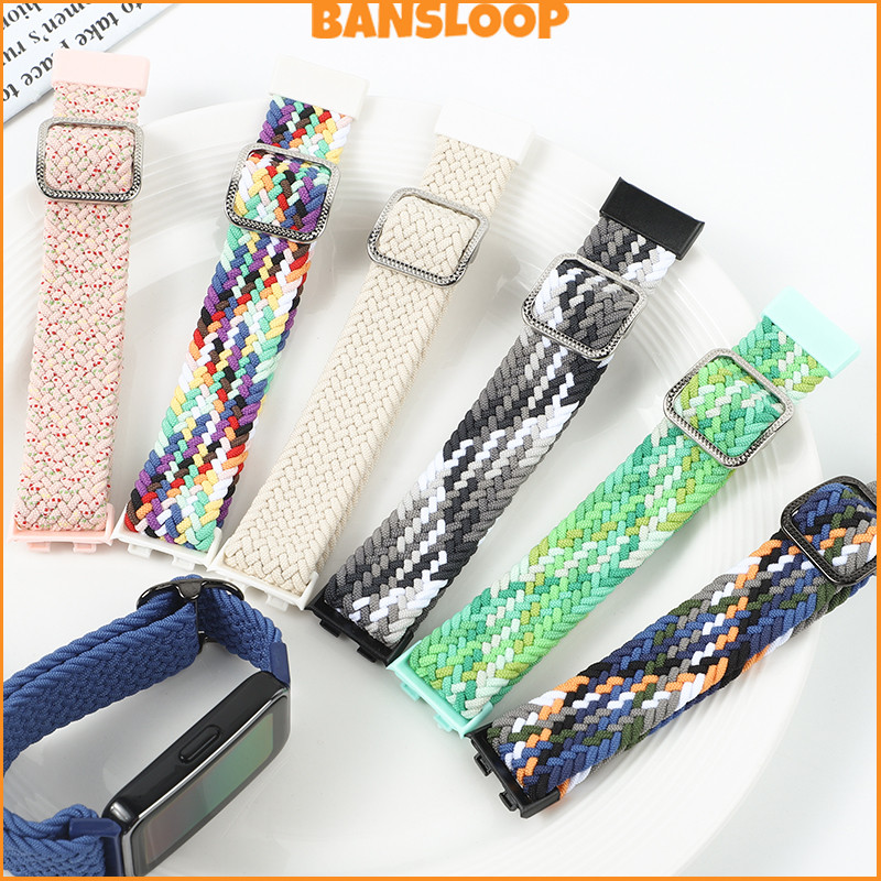 สายรัดไนลอนถักอ่อน for Huawei Band 10 / 9 / 8 กีฬายืดหยุ่นปรับเปลี่ยนสายรัดข้อมืออุปกรณ์เสริม for Huawei Band 10/9/8 NFC