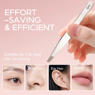 Oni Slant Tweezer โอนิ แหนบปลายเฉียง สีเงิน.