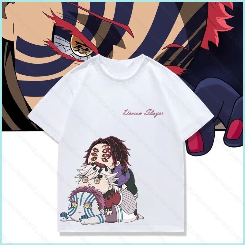 เสื้อยืดฤดูร้อนDemon Slayer Akaza Hakuji แบบแขนสั้น