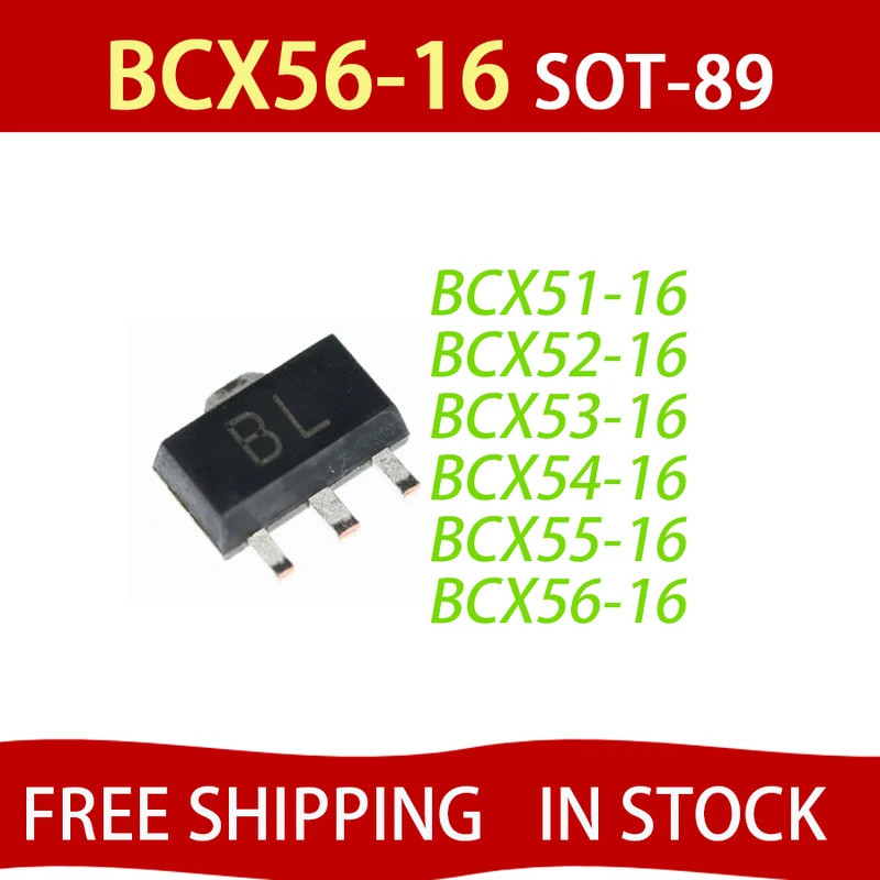 5pcs BCX56-16 SOT-89 BCX56 BCX51-16 BCX52-16 BCX53-16 BCX54-16 BCX55-16 SOT89 ทรานซิสเตอร์ NPN 1A 80