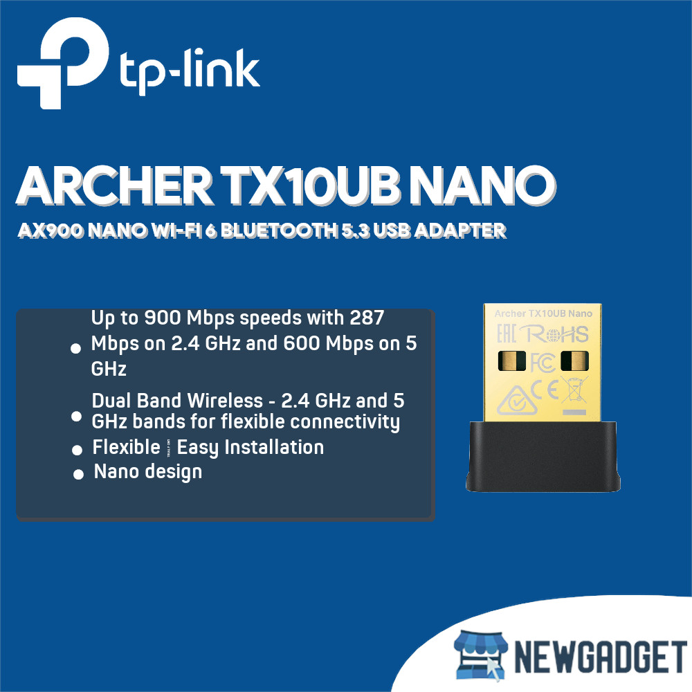 TP-LINK ARCHER TX10UB Nano AX900 Nano WI-FI 6 BLUETOOTH 5.3 อะแดปเตอร์ USB