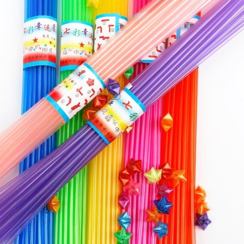 หลอดพับ Lucky Star หลอดพับ Lucky Star หลอดพับ Lucky Star Origami Straw Star หลอดอ่อน