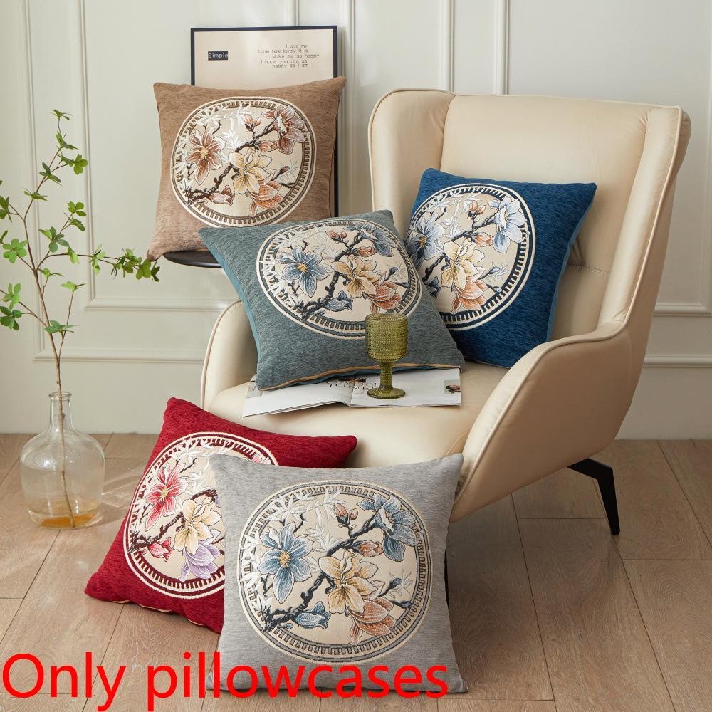 โซฟา Chenille Jacquard พร้อมเบาะห้องนั่งเล่นและ headrest ขนาด 45x45 ซม.
