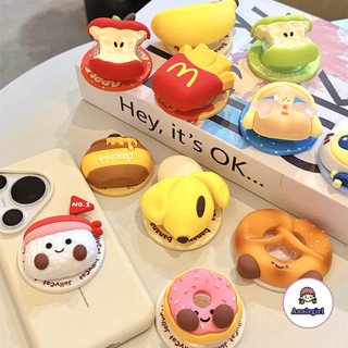 การ์ตูน 3D Doughnut ซิลิโคนวงเล็บแม่เหล็กสําหรับ IPhone น่ารัก Universal โทรศัพท์มือถือ Griptok Lazy Desktop ที่วางโทรศัพท์