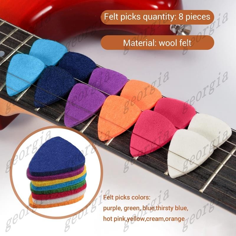 georg33Ukule Picks Felt Picks/Plectrums สําหรับ Ukulele และกีตาร์, ปิ๊กกีตาร์ 8 ชิ้น, หลากสี ราคา ถูกที่สุด ดีลบีเคเค แกลเลอรีภาพที่ 2