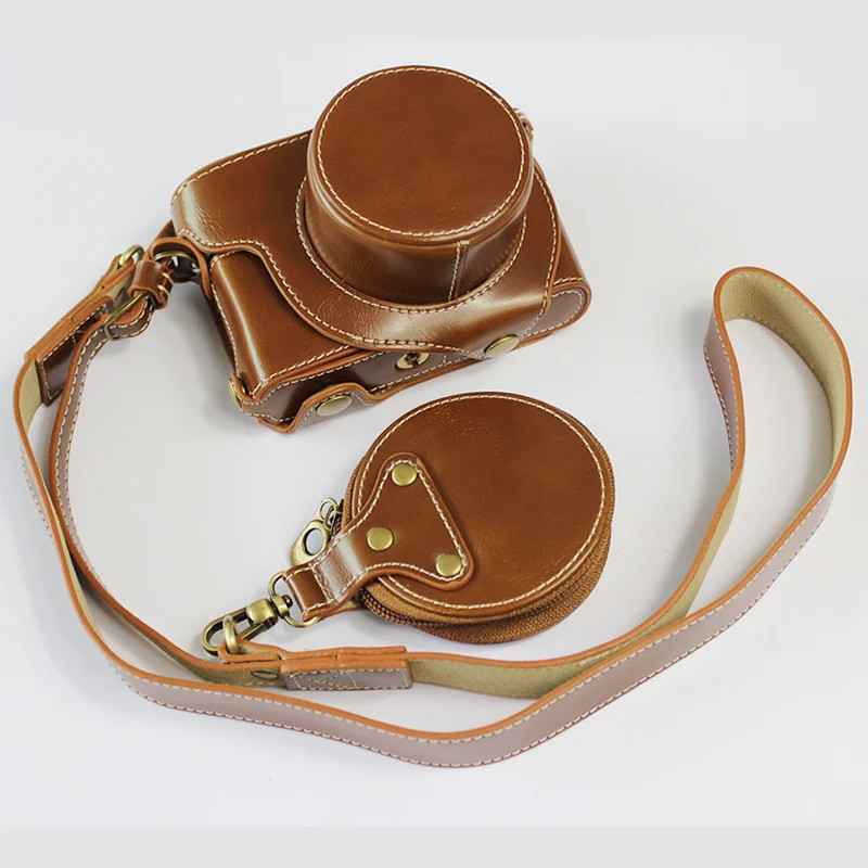 แบบพกพา PU หนังกระเป๋ากล้องสําหรับ Leica D-LUX7 D-LUX 7 LUX7 พร้อมเปิด