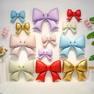 อลูมิเนียมฟิล์มบอลลูนสีลูกกวาดโบว์อลูมิเนียมฟอยล์บอลลูนเต็มเ…