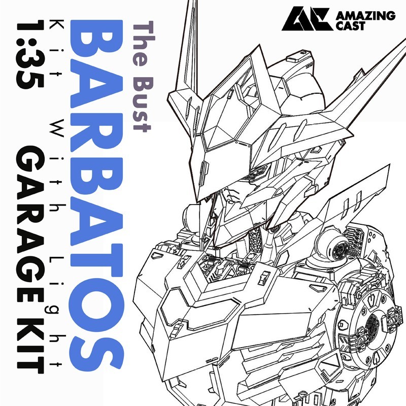 [AC] 1/35 Barbatos Bust Avatar Sirius Bust GK เรซิ่นฟิล์มสีขาวหัวแกะสลัก