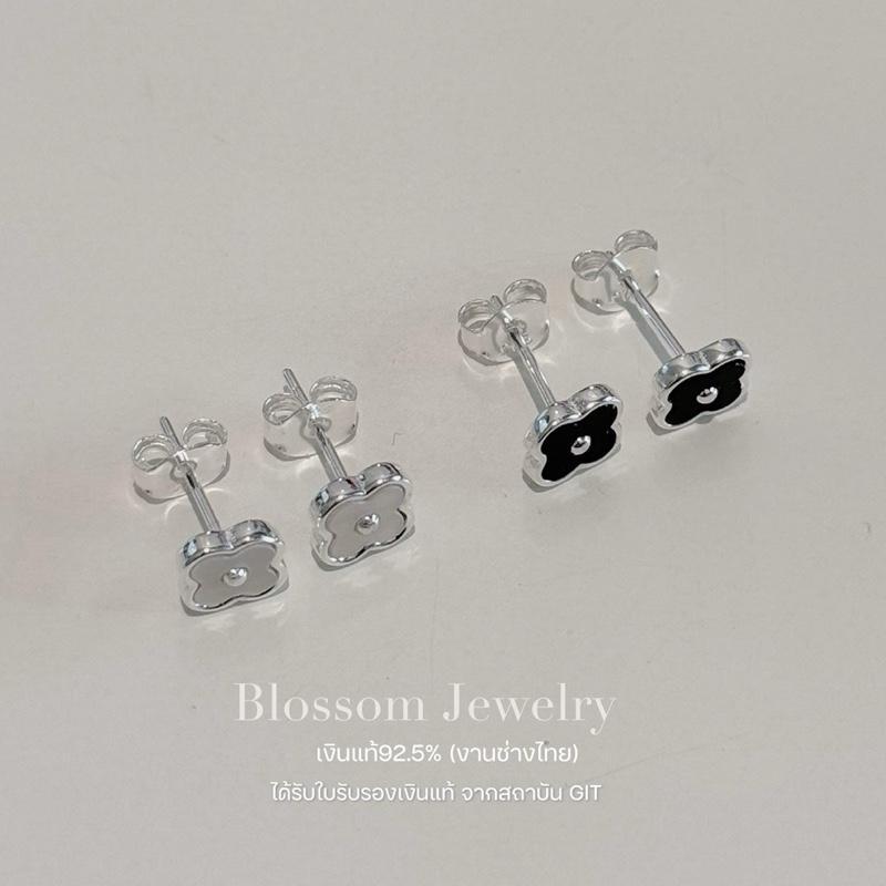 Stud Clover Shine | ต่างหูดอกไม้โคลโวอร์ชายน์ | ขนาด 6.5 มิล | เงินแท้92.5% | ราคาต่อคู่ ขนาด 6.5*6.5 มิล [01]
