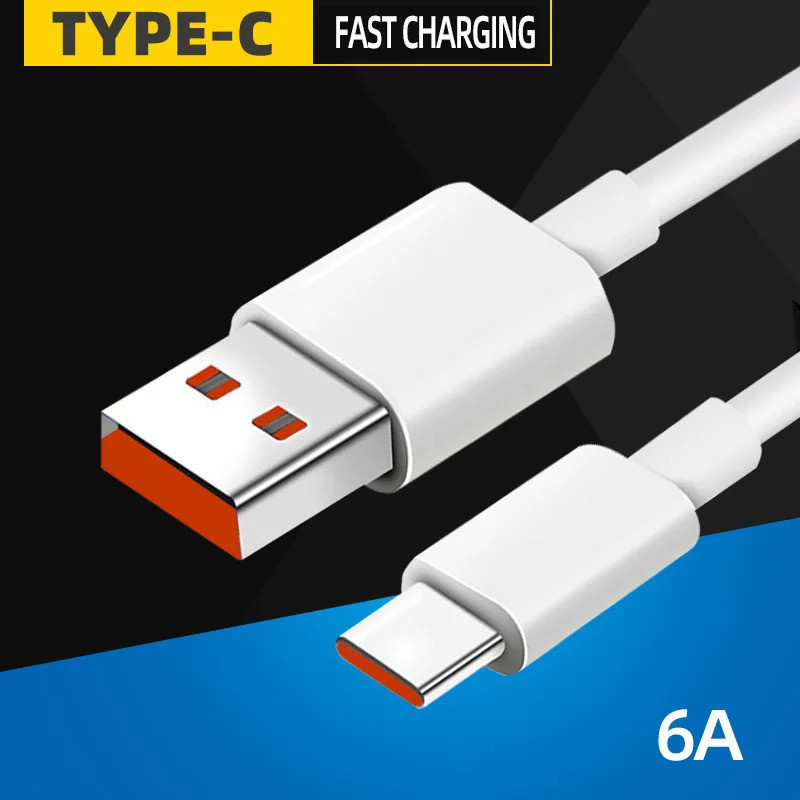 6A USB Type C สาย 66W Fast Charging Charger โทรศัพท์มือถือสาย USB สําหรับ Huawei Xiaomi redmi sumsun