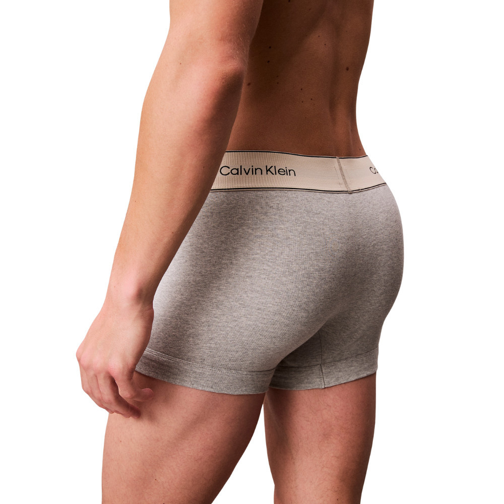 CALVIN KLEIN กางเกงในผู้ชายแพ็ค 3 ชิ้น Heritage Cotton ทรง Trunk รุ่น NB4446 2XK - สี MultiColor - รูปที่ 4