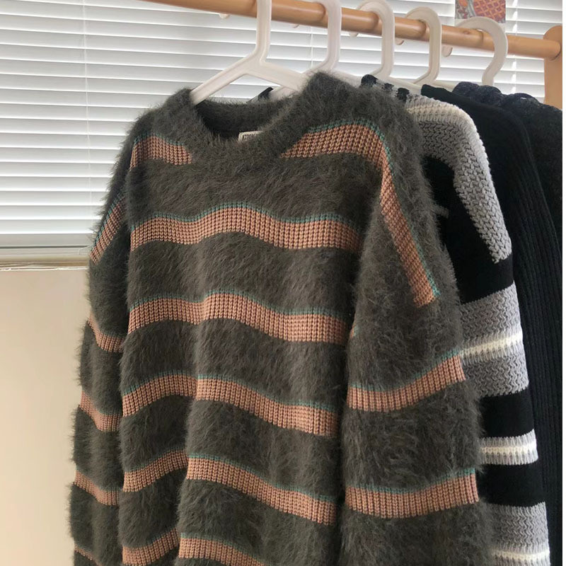 เสื้อสเวตเตอร์ถักคอกลมสำหรับผู้หญิง aiiz cardigan เวอร์ชั่นเกาหลีของฤดูใบไม้ร่วงและฤดูหนาวใหม่บวกกำม