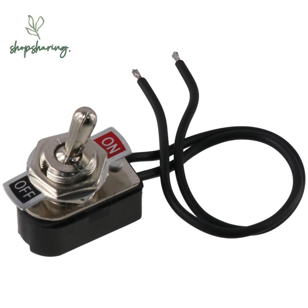 SHOPSHARING Toggle Rocker Switch, 2 Pin AC 6A/125V 3A/250V Toggle Switch, ทนทานเปิด/สลักกับ Mini Car