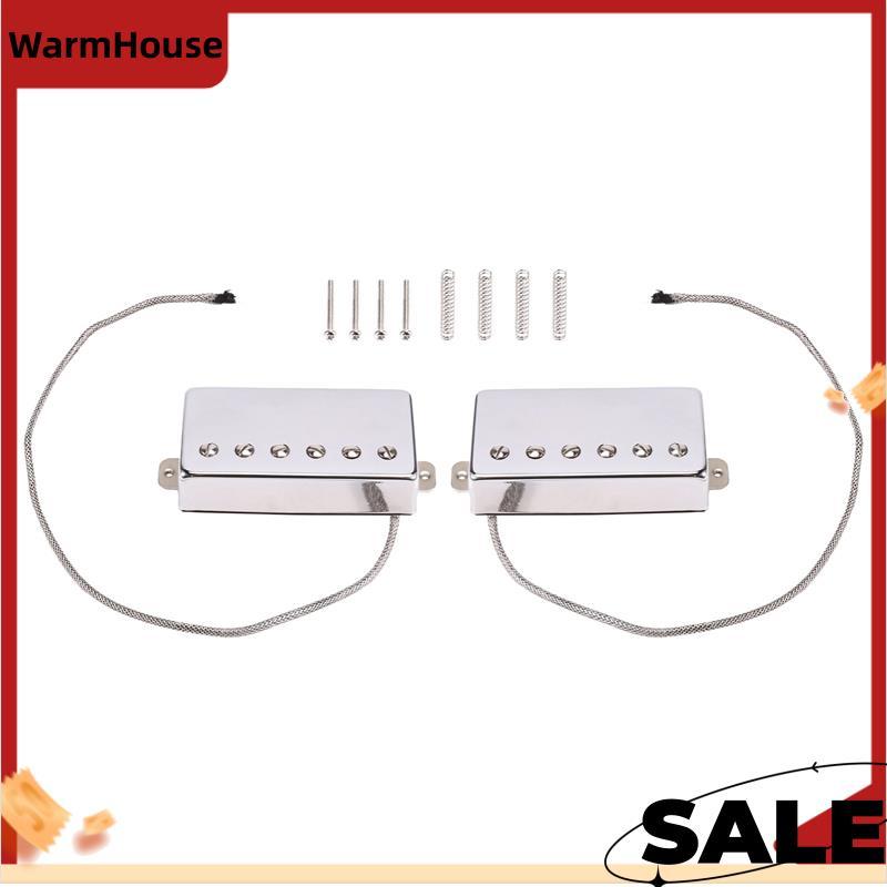 2PCS สําหรับ Alnico 5 LP กีตาร์คอและสะพานรถกระบะ Humbucker Pickup 4 สายชิ้นส่วนกีตาร์ (ชุดโครเมี่ยม)