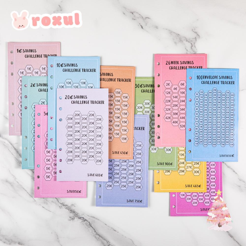 ROXUL 48PCS ซองจดหมายเงินสด, 30 วันประหยัดค่าเงิน Eave การ์ด, ใช้งานได้จริง A6 100 ซองประหยัดง่าย US