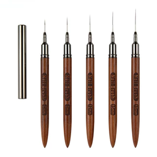 ก้านไม้จันทน์ แปรงปากกาเพ้นท์เล็บ Nail Liner Brush 6/9/12/15/18 มม. DIY