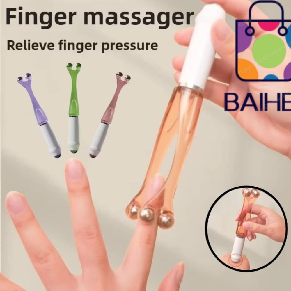 BAIHEE เครื่องนวดข้อต่อนิ้ว, บรรเทาความเมื่อยล้าของดวงตา Dual-Row Roller Roller Finger Massage, ส่งเสริมการไหลเวียนโลหิตใช้งานง่าย Acupoint Massager Roller Relief Tool