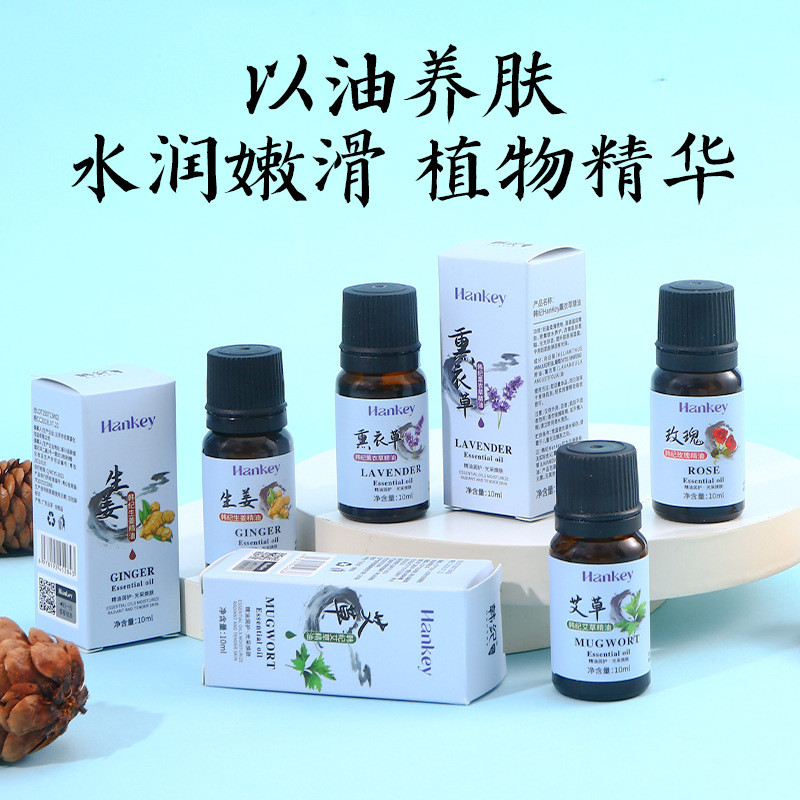 HanKey HanKey Wormwood Ginger Rose Lavender Essential Oil 10ml Body Tuina นวดน้ํามันหอมระเหยขายส่ง 2