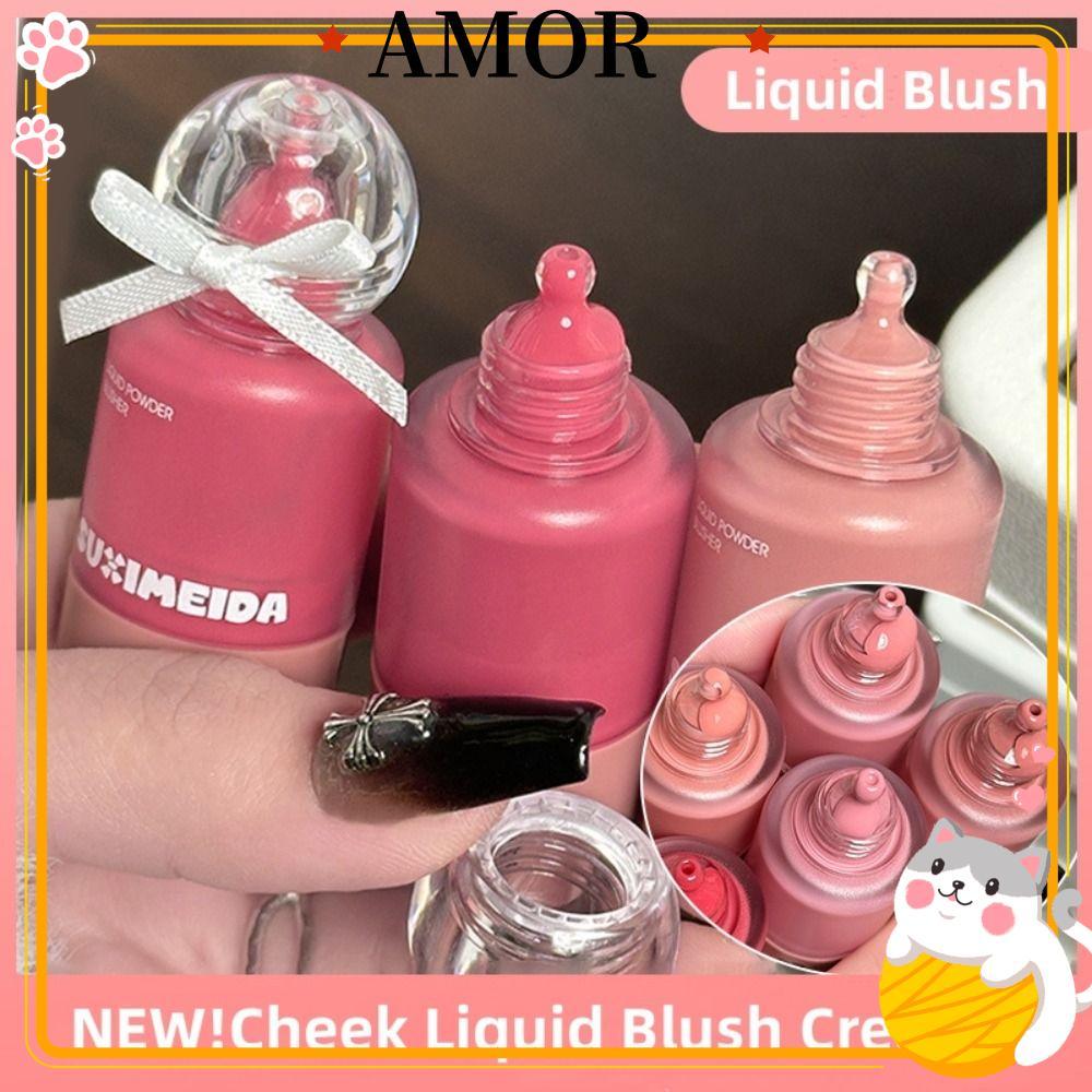 AMOR Liquid Blush, 5 สี Long Lasting Cheek Liquid Blush ครีม, Natural Moisturizing Color Enhancing แ