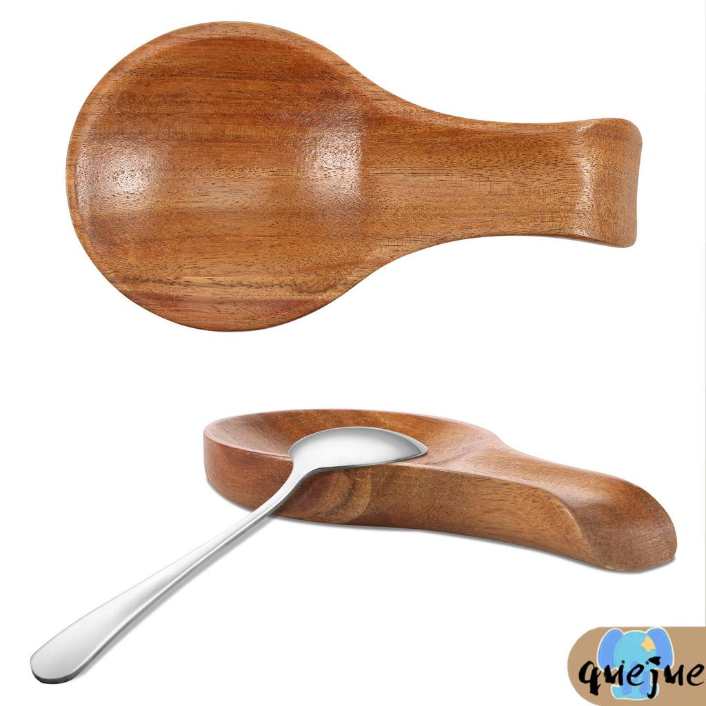 2ชิ้นทําความสะอาดง่ายเคาน์เตอร์ผู้ถือภาชนะไม้ช้อนส่วนที่เหลืออเนกประสงค์ทําอาหารช้อนผู้ถือ ร้านค้า41