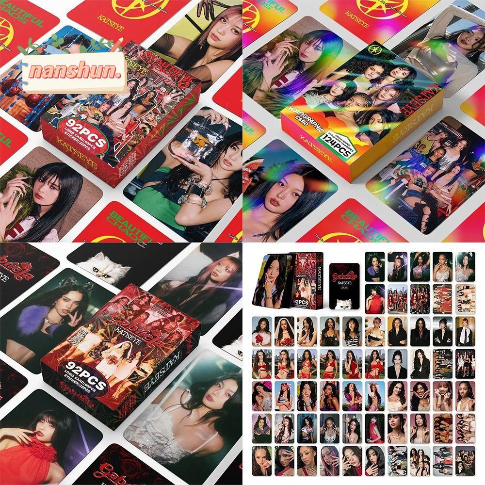 NANSHUN 92/124 ชิ้น KATSEYE การ์ดรูปถ่าย Lomo, LARA DANAELA MANON MEGAN KATSEYE อัลบั้มการ์ด LOMO, H