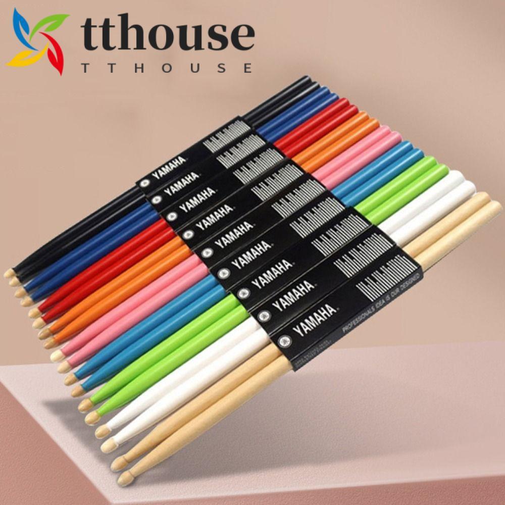 TTHOUSE Drum Sticks, ไม้ตีกลองไม้ 5A/7A, อะไหล่เครื่องดนตรีที่มีสีสัน Teardrop Head Classic 5A/7A Dr