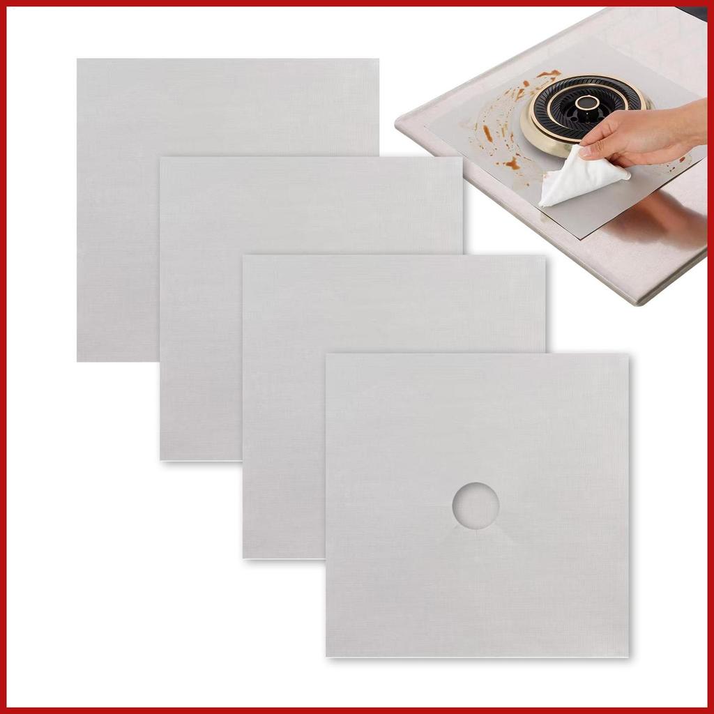 เตา Burner ฝาครอบ 4X เตาป้องกัน Anti-Resistant Reusable Anti-Oil แผ่นทําความสะอาดห้องครัว Gadget สํา