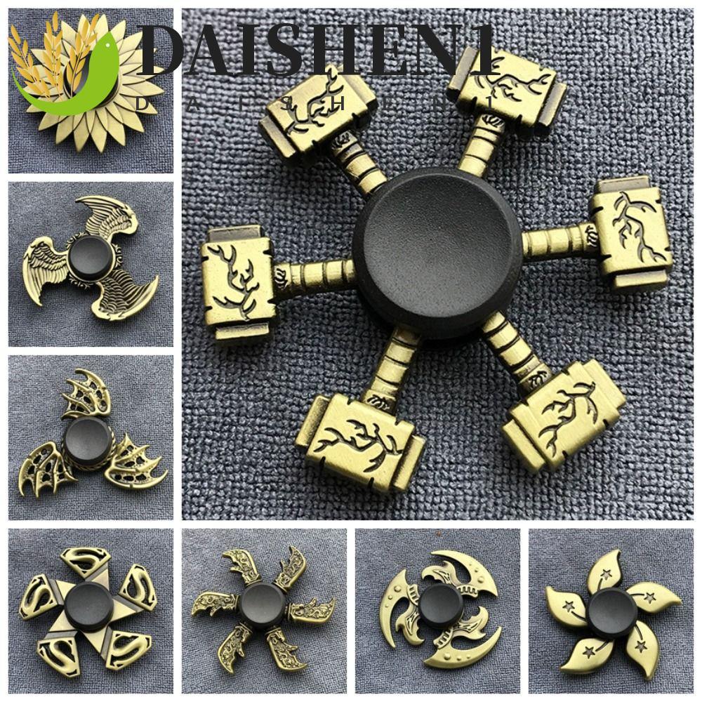 DAIHEN1 Finger Spinner,ทองเหลืองสีสังกะสี Fidget Spinner,มือ Spinner ตลก Cool ภายนอก Smooth Hand Spi