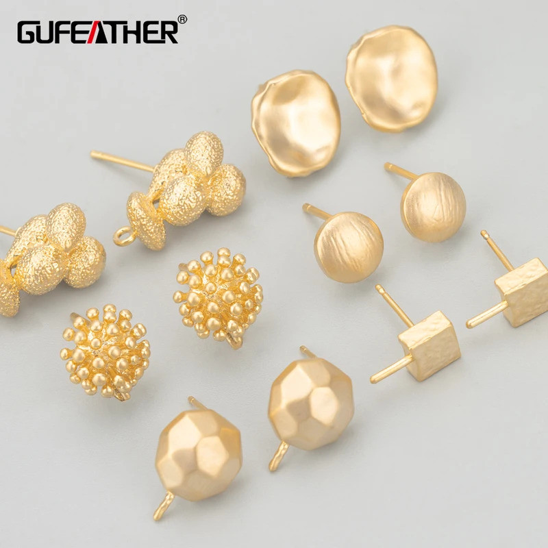 GUFEATHER MD58,jewelry accessories,18k gold rhodium plated,copper,hand made,charms,diy earrings,jewe