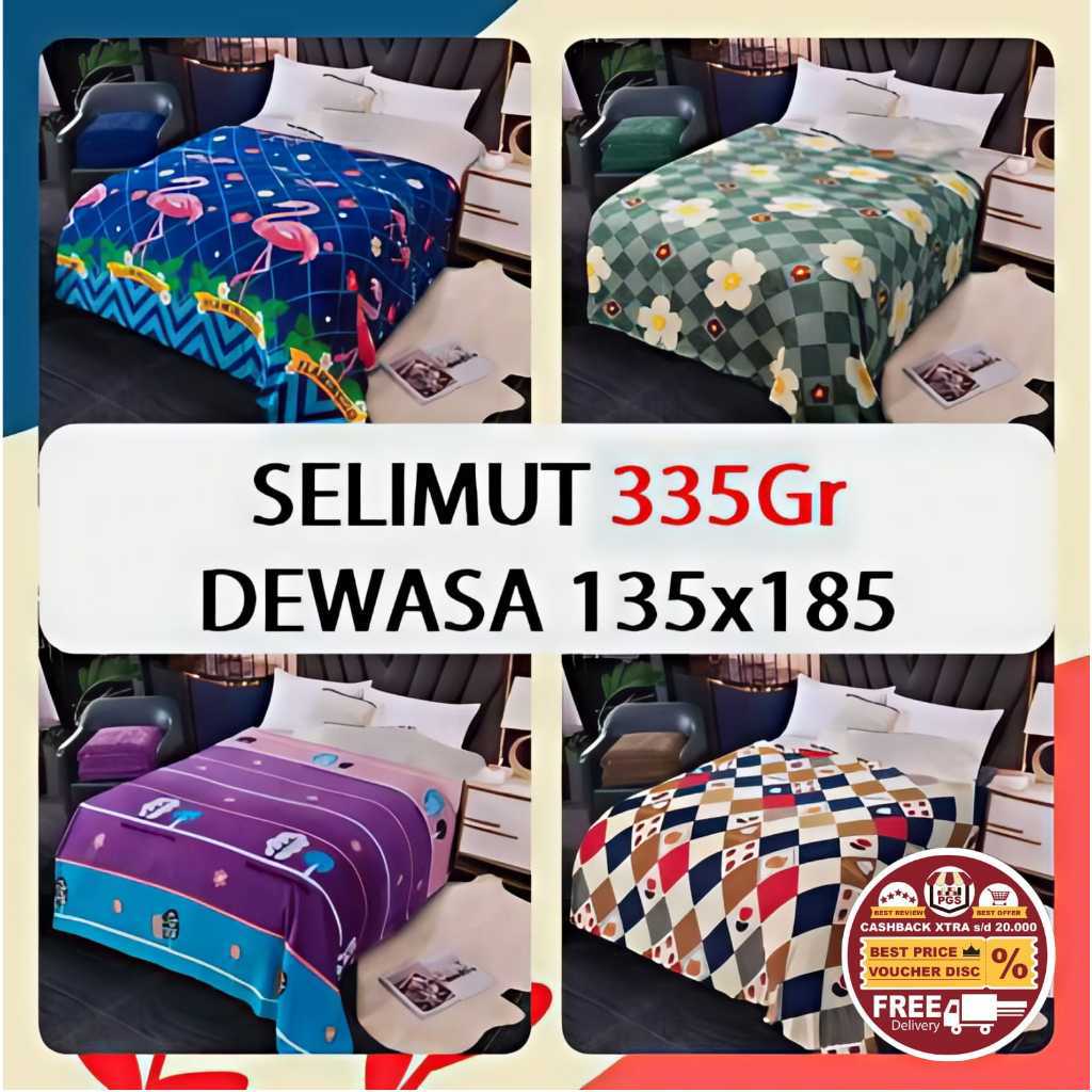 - ผ้าห่มผู้ใหญ่ MORIA 335gr บทคัดย่อ Leaf Polkadot ดอกไม้ Bvrbery London แสตมป์ Reindeer Cloud เห็ด 