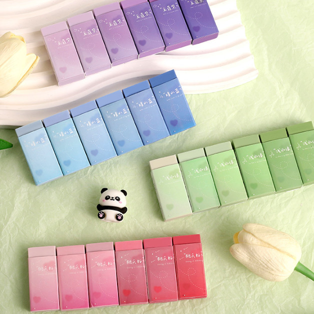 PASTEL COLOR ERASER / ERASER SET / COLORFUL ERASER / GRADWUATED COLOR ERASER / 1 ชุด 6 ชิ้น ERASER /