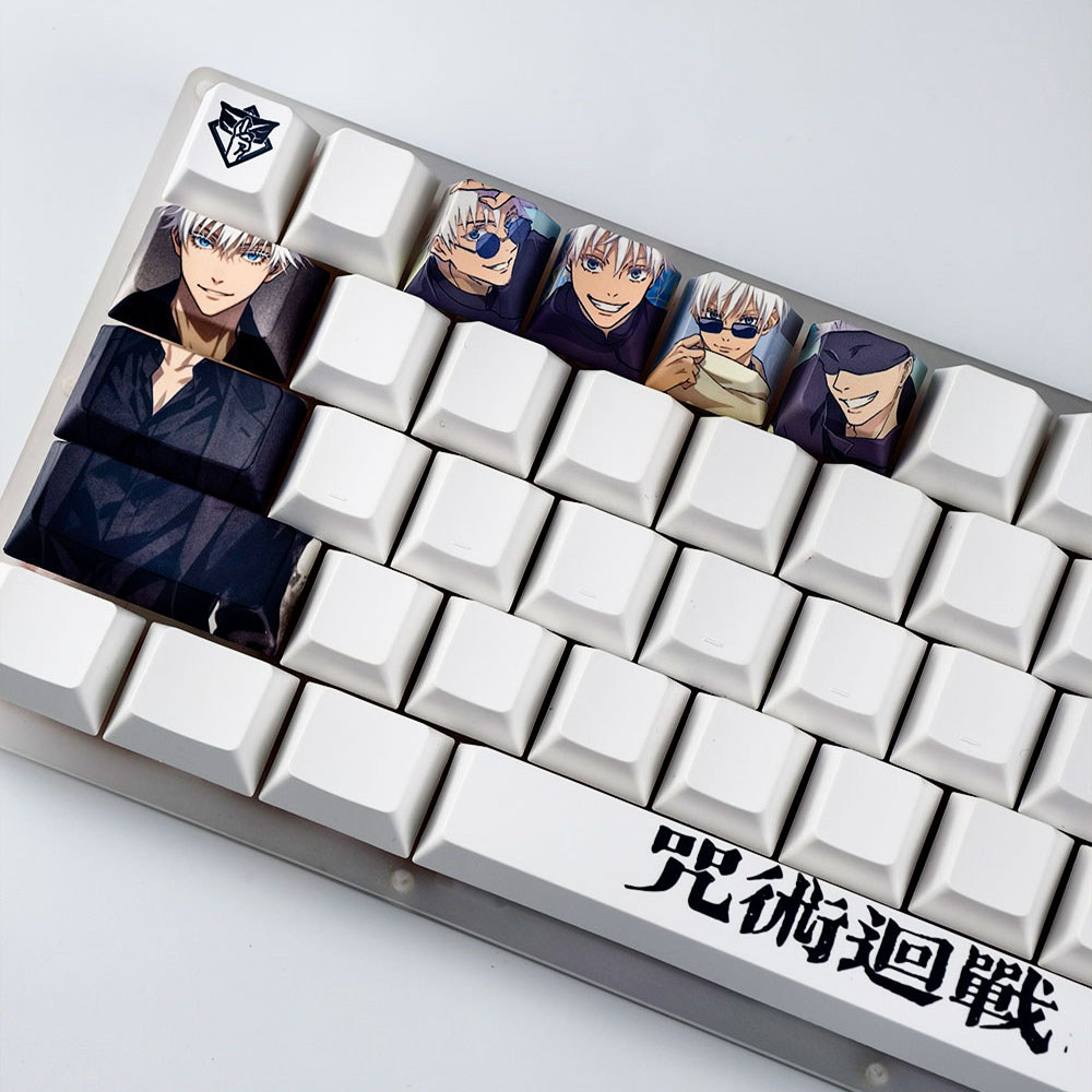 Gojo Satoru Keycaps โปรไฟล์เชอร์รี่ 12 ชิ้น PBT Dye Sublimation Mechanical Keycaps Aula Madlion Wooting Jujutsu Kaisen อะนิเมะ DIY Creative Cool Keycaps ราคา ถูกที่สุด ดีลบีเคเค แกลเลอรีภาพที่ 5