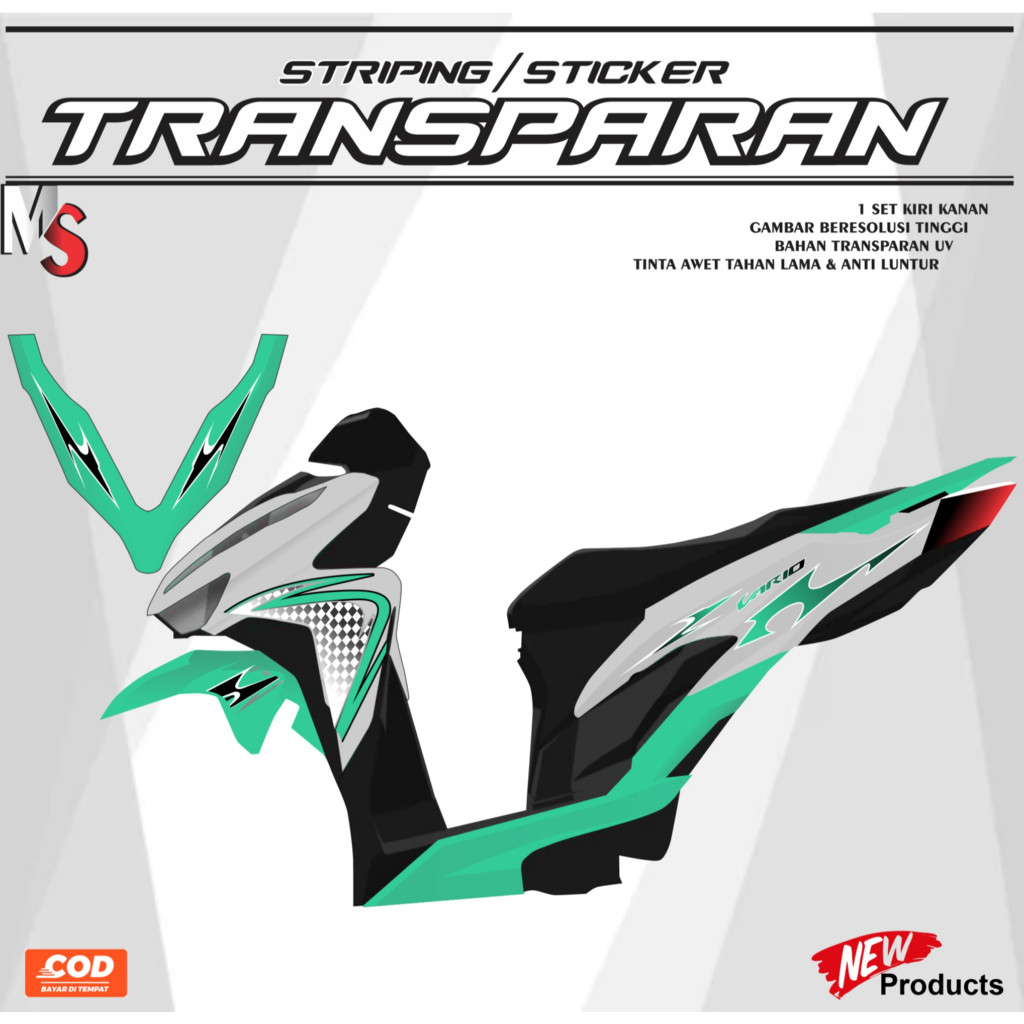 / Transparent Striping Vario Gen 1 สติ๊กเกอร์ใหม่ Variation Chess Motif Varky V3 Simple MS001