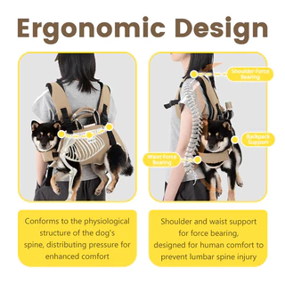 HamshMoc Dog Comfort Backpack การออกแบบตามหลักสรีรศาสตร์สายรัดระบายอากาศหัวเข็มขัดโลหะผสมสังกะสีใช้กลางแจ้ง