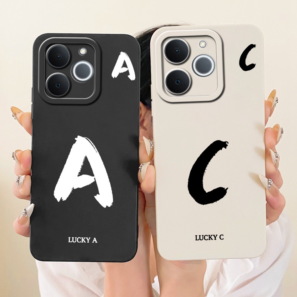 สําหรับRealmeหมายเหตุ70 70T RMX5313 Luckyตัวอักษรเริ่มต้นเคสโทรศัพท์Realme Note70 Note70Tเลนส์ป้องกันกรณีซิลิโคนอ่อนนุ่ม