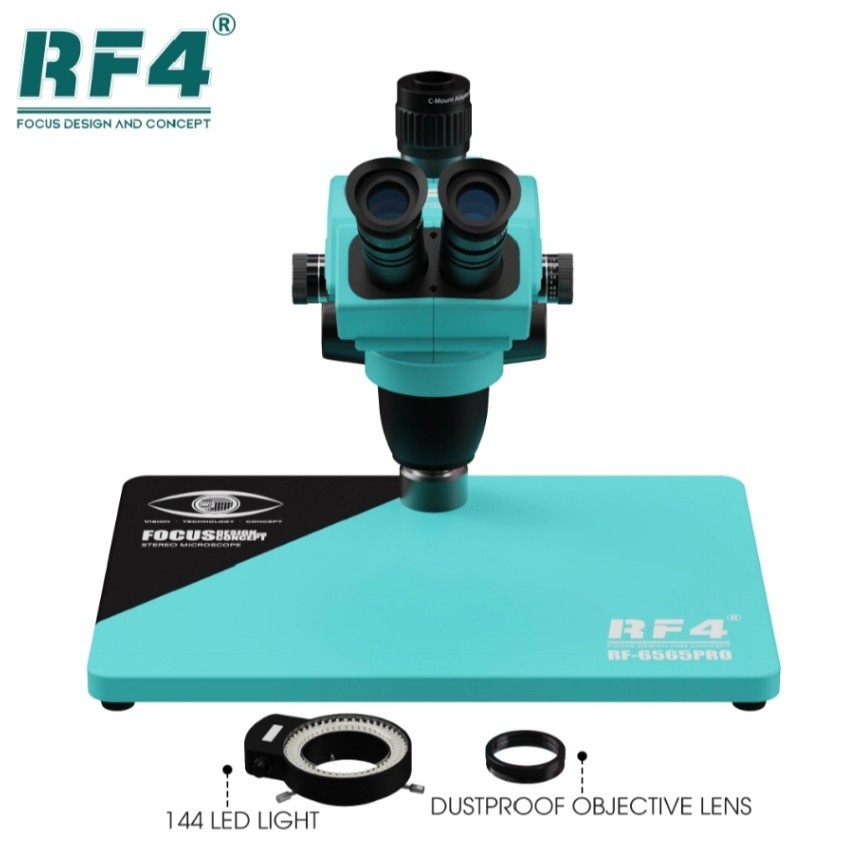 RF4 RF6565Pro Trinocular Stereo Microscope With Big Base