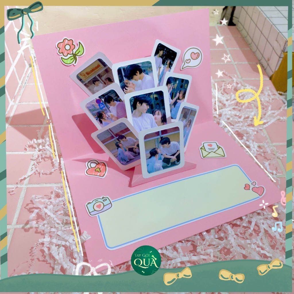 การ์ด POP-UP พร้อม 3-LAYER EMBOSSED PHOTOS พิมพ์ตามความต้องการ