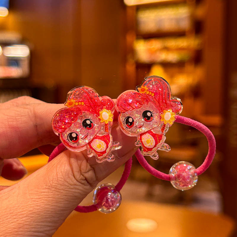 อุปกรณ์แต่งผมแบบยืดหยุ่นสำหรับเด็ก ลายการ์ตูนน่ารัก 2 ชิ้น - รูปที่ 3