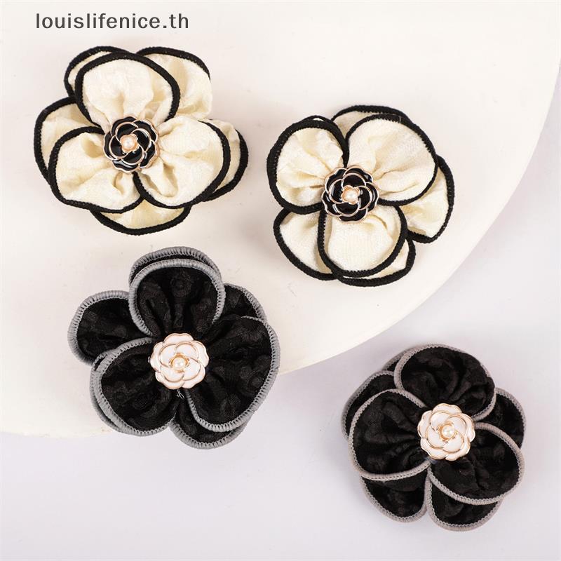 เข็มกลัด Camellia พร้อมป้ายผ้าและcorsage pin สำหรับการแต่งกายในงานศพและงานเศร้า
