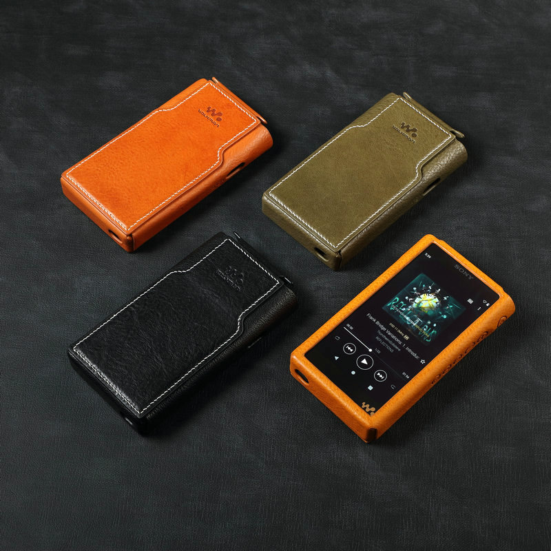 เหมาะสําหรับ Golden Brick ซองหนังรุ่นที่สองสีดําอิฐรุ่นที่สองซองหนัง SONY WM1ZM2 WM1AM2 เคสหนังแท้เค