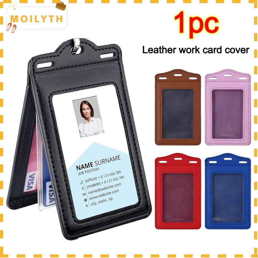 โมลิเดธ ที่ใส่บัตรประชาชน,พร้อมช่องใส่การ์ด,ที่ใส่ป้ายหนัง ปู่,ที่ใส่บัตรสามพับโปร่งใสที่ทนทานสําหรับบัตรประจําตัวบัตรชื่อ รหัส ธุรกิจ