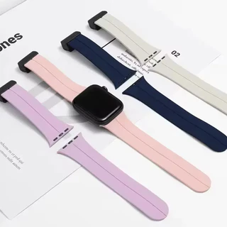 กระจกนิรภัย PC Cover Case สายรัดซิลิโคน for IWatch Apple Watch Series 11 10 9 8 7 6 5 4 SE 3 2 46มม 45 44 42 41 40 38มม