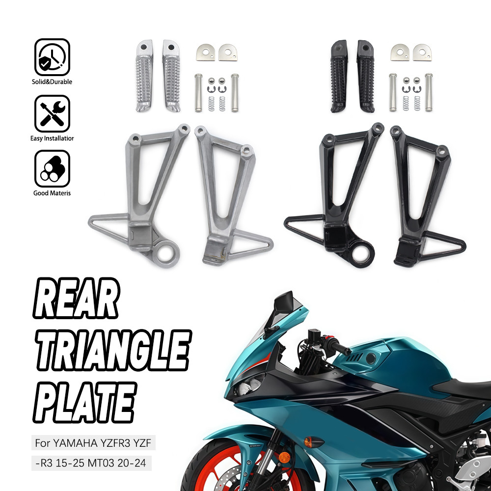 รถจักรยานยนต์ผู้โดยสารด้านหลัง Footrests Footpegs วงเล็บสําหรับ Yamaha YZF R3 YZF-R3 2015-2025 MT03 