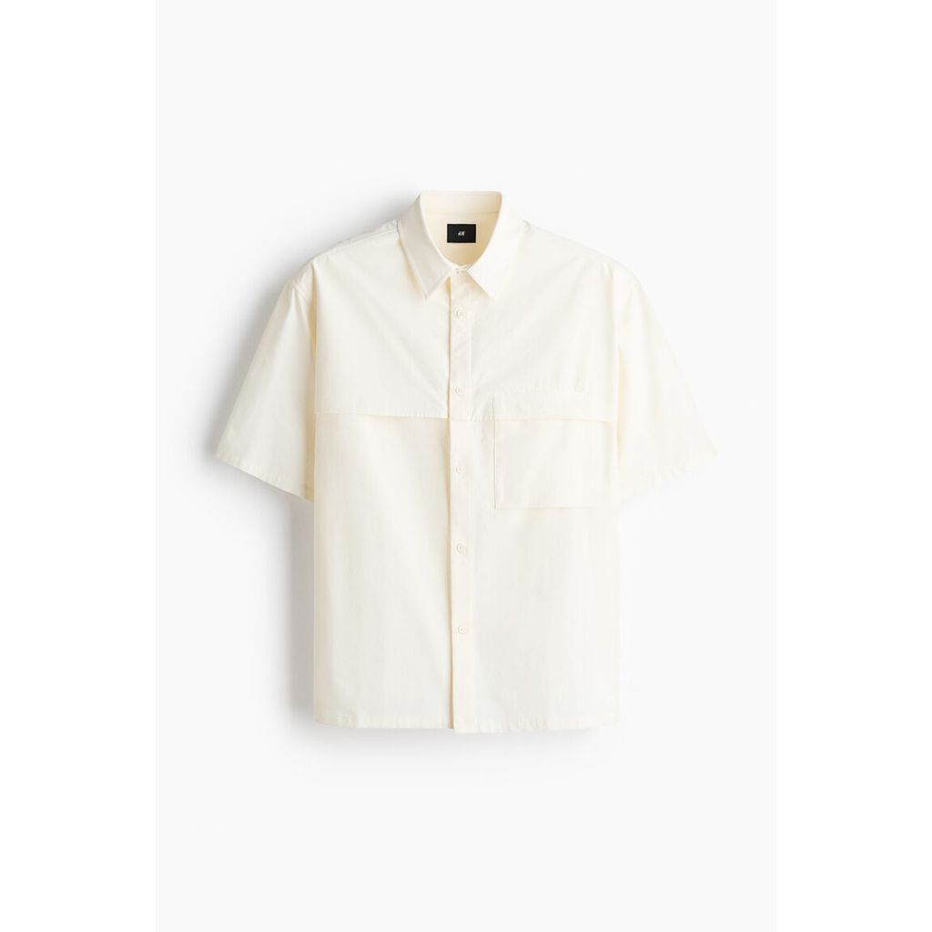 H&M قميص رجالي قطن واسع نصف كم — صورة 3