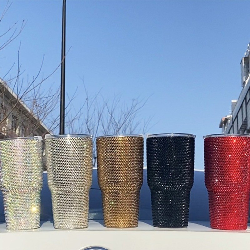 Diamond-Studded Ice Master Cup Diamond-Studded Car Cup Smoothie Cup Cross-Border Influencer Cross-Bo