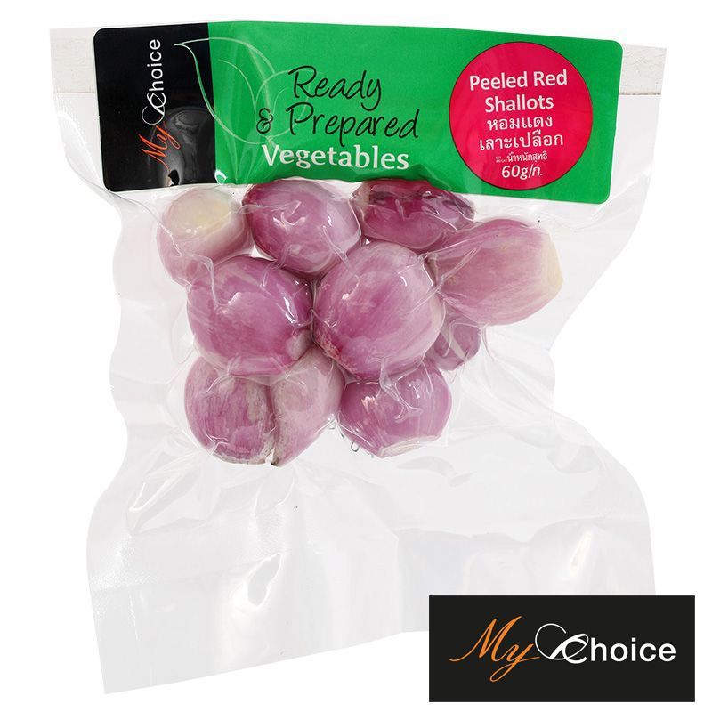 มายช้อยส์หอมแดงเลาะเปลือก 60กรัม My Choice Peeled Red Shallots 60g. [หมายเลขบาร์โค้ด 8853474023301 ]