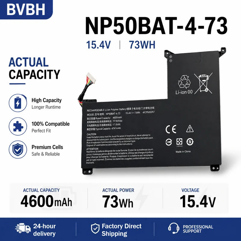 BVBH NP50BAT-4-73 แบตเตอรี่แล็ปท็อปสําหรับ HASEE TX8R7 TX8R9 TX9R7 TX9R9 CLEVO X15AT X17AT XMG Focus
