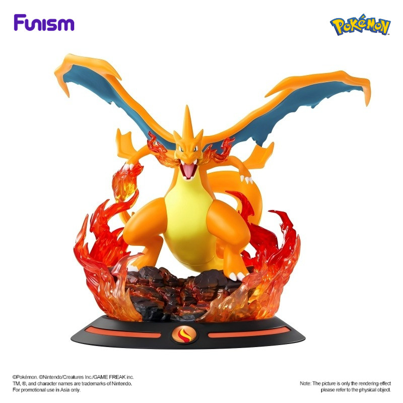 FUNISM Pokemon Twinkmont Mega Charizard Y Collectible Action Figure น่ารักอะนิเมะตัวละครจอแสดงผลรูปปั้นเดสก์ท็อปตกแต่งของขวัญที่สมบูรณ์แบบสําหรับแฟนโปเกมอนเด็กและผู้ใหญ่