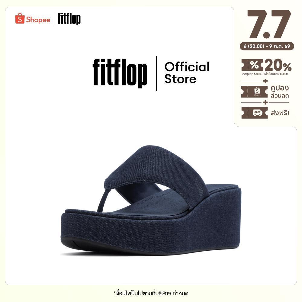 FITFLOP PLATFFORMS DENIM WEDGE T/P รองเท้าแตะแบบหูหนีบผู้หญิง รุ่น A5H-D71 สี DARK DENIM