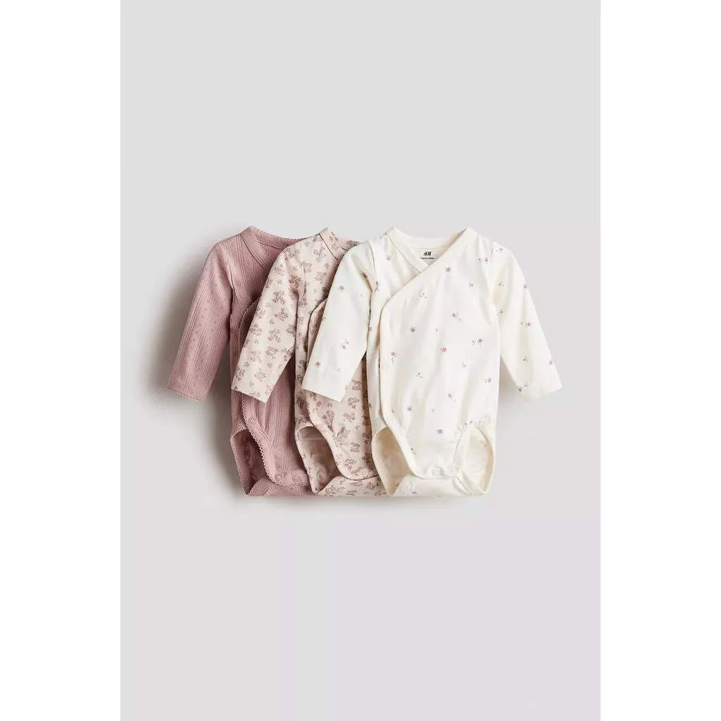 H&M(เอชแอนด์เอ็ม) ชุดบอดี้สูทแบบ 3 ชิ้นที่มีดีไซน์ Wrapover เด็กทารก 1178919_23
